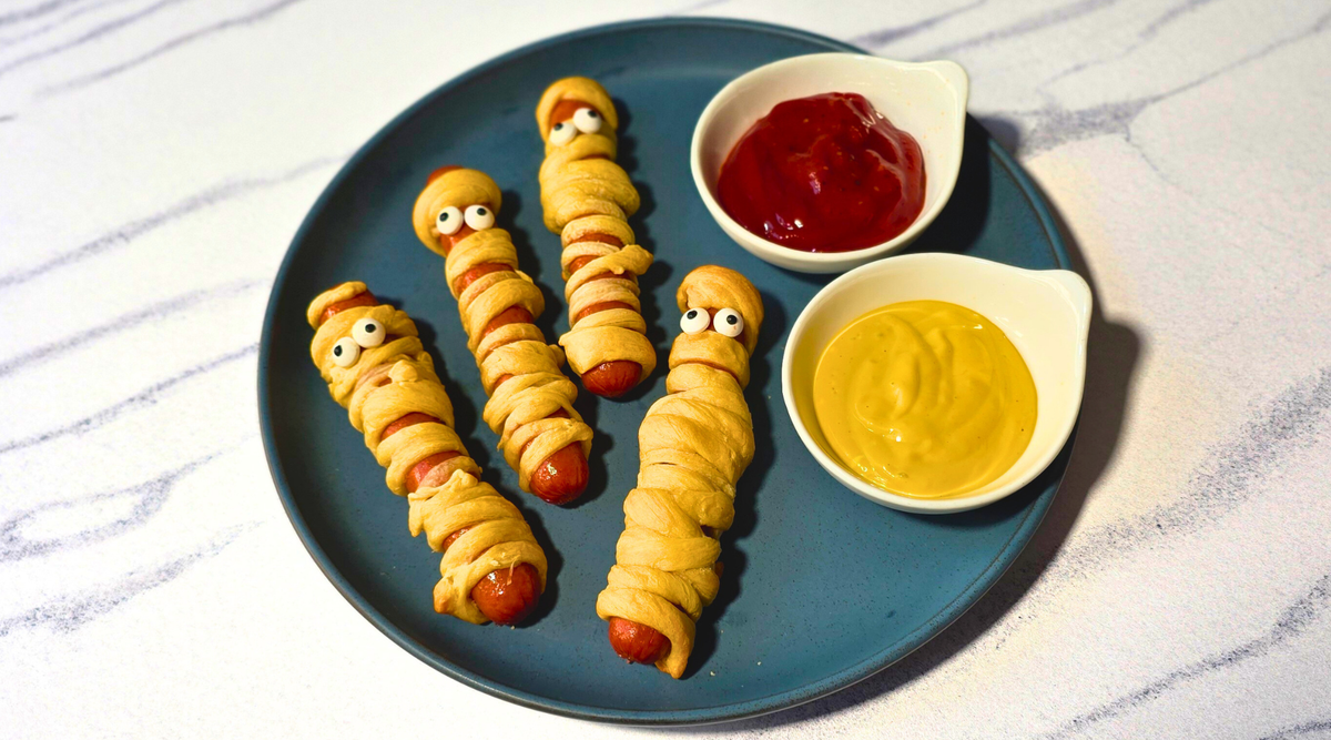 Mummy Dogs with Spicy Dipping Sauces