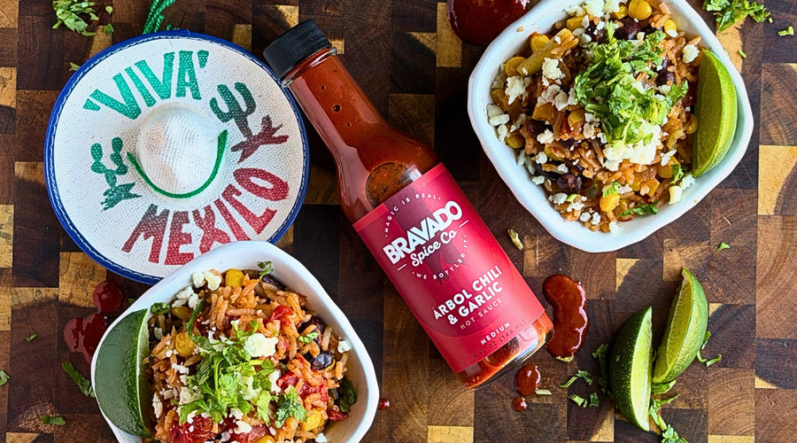 One Pan Árbol & Garlic Fiesta Rice